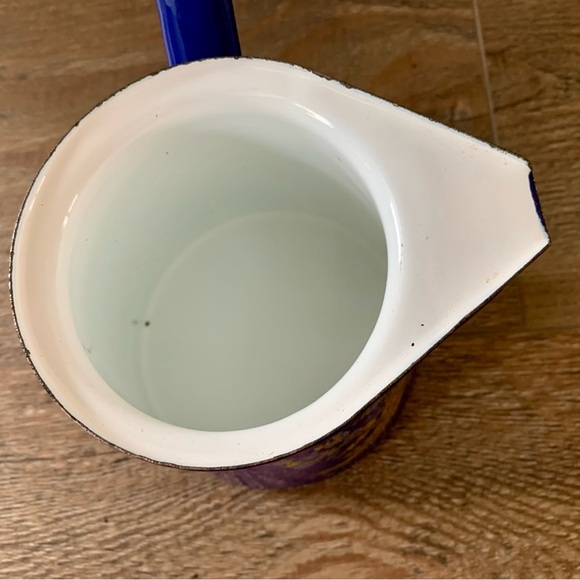 Vintage Blue Enamelware Coffee Pot Romania - Picture 7 of 12